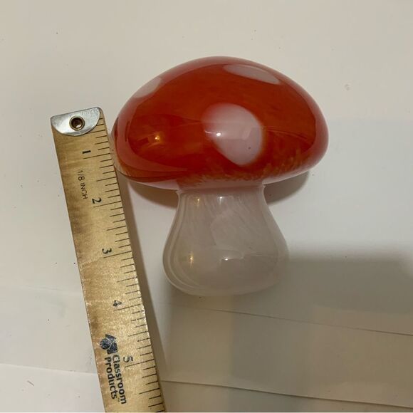 Glass Mushroom Home Decor red white G21 - Picture 6 of 7